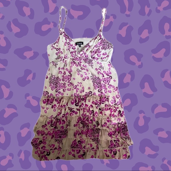 Vintage Y2K Bebe ruffle mini dress - size M - Picture 1 of 6